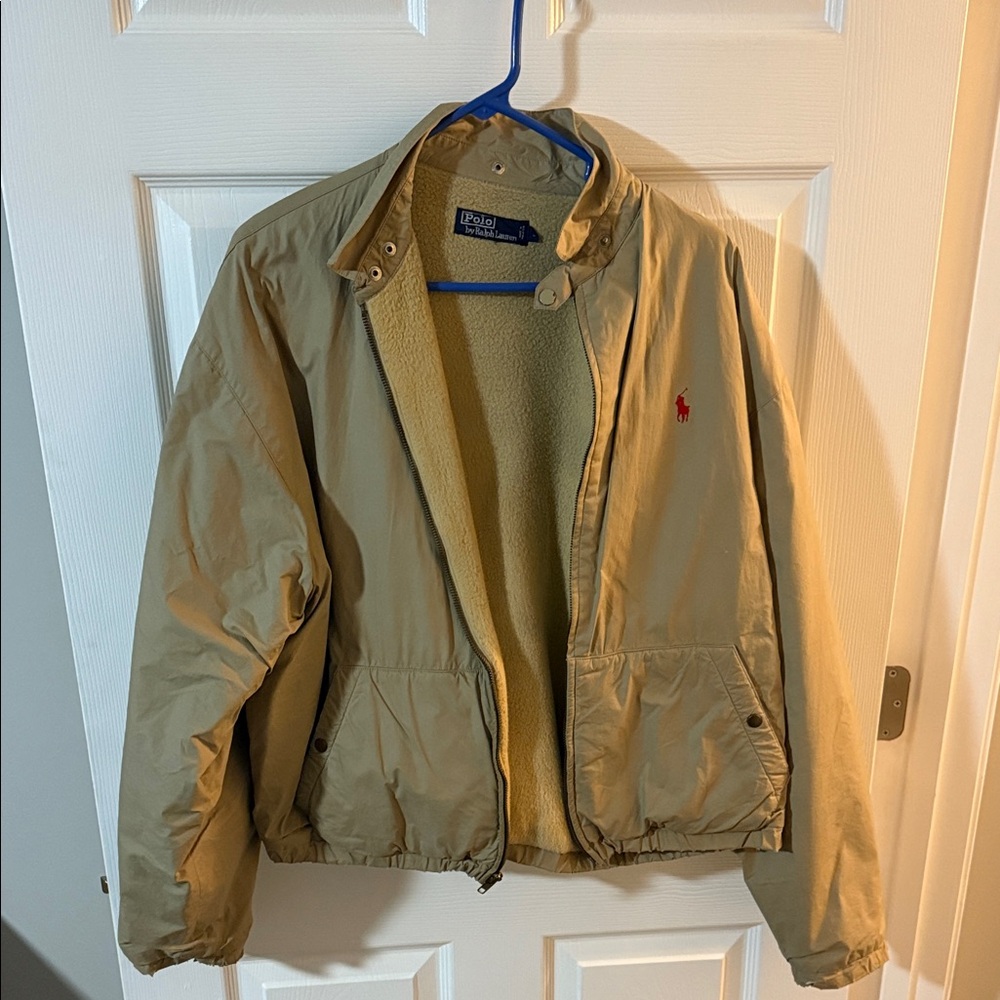 Vintage by Polo Ralph Lauren Beige Fleece Windbreaker for Men (missing hood)